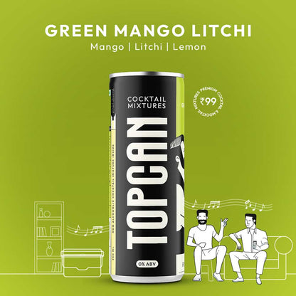 TopCan - GreenMango Litchi Mixer (Pack of 6)-Cocktail Mixers-Boozlo
