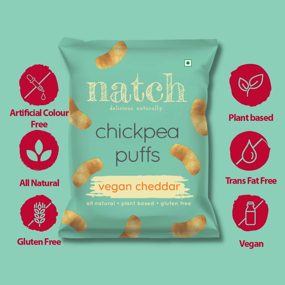 Natch Chickpea Puffs Vegan Cheddar (Pack Size)
