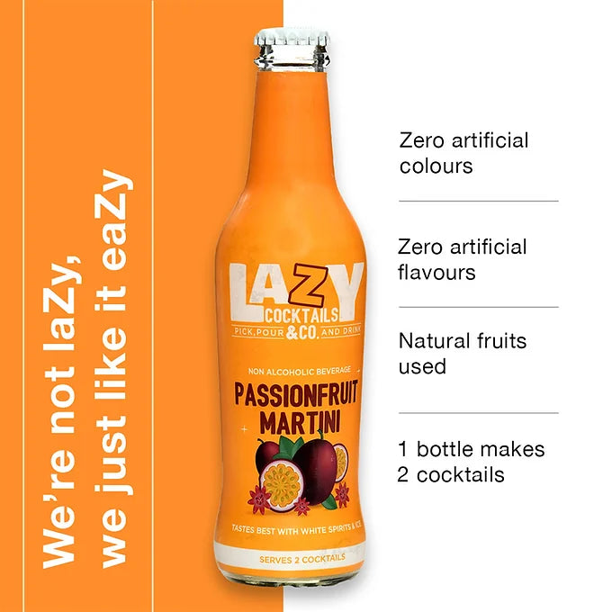 Lazy Cocktails Passionfruit Martini Cocktail Mixer - 250ml (Pack Size)-Boozlo