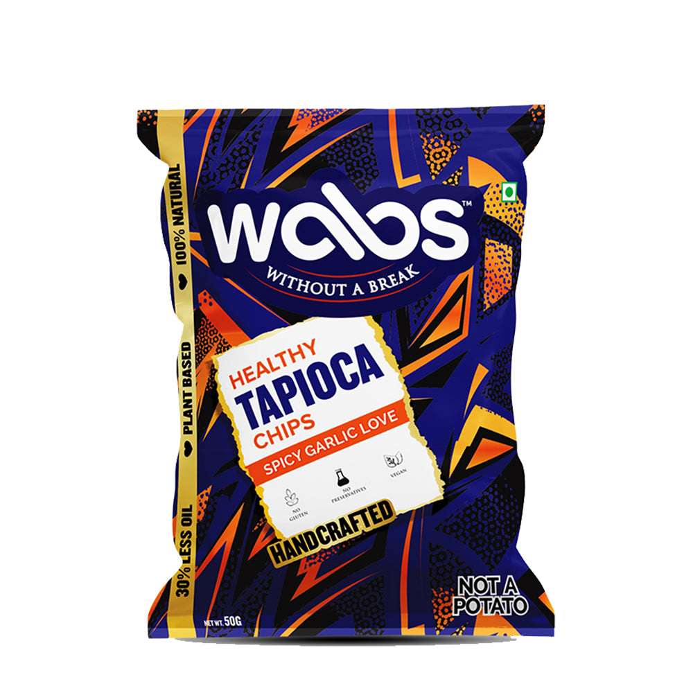 WABS Tapioca Chips - Spicy Garlic Love Pack of 4-Boozlo