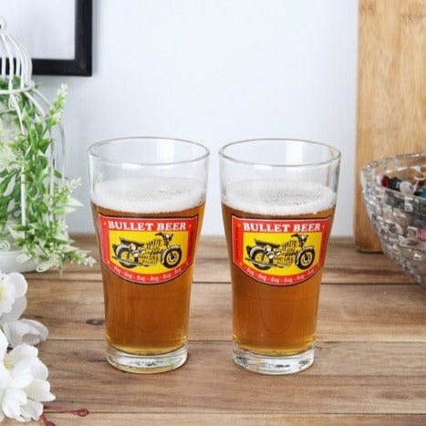 Ek Do Dhai Bullet Beer Glass - 360ml (Set of 2)