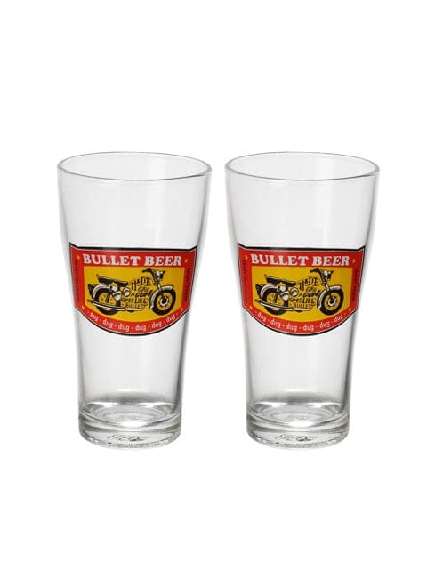 Ek Do Dhai Bullet Beer Glass - 360ml (Set of 2)