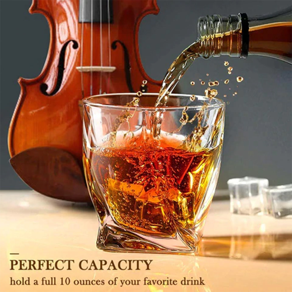 Modern Yard Epic Twist Whiskey Glass - 300ml (Set of 6)-Boozlo