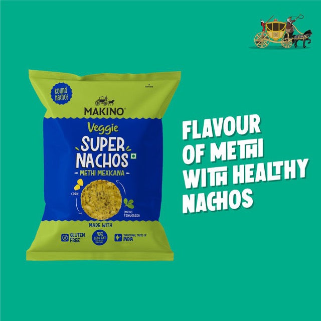 Makino Veggie Super Nachos Methi Mexicana - 60gms each (Pack of 6)-Boozlo