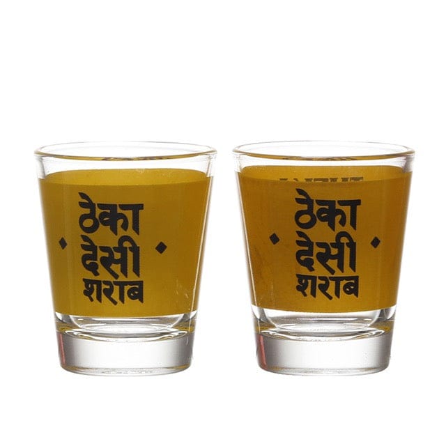Ek Do Dhai Theka Desi Sharab Shot Glass 60ml Each (Set of 2)