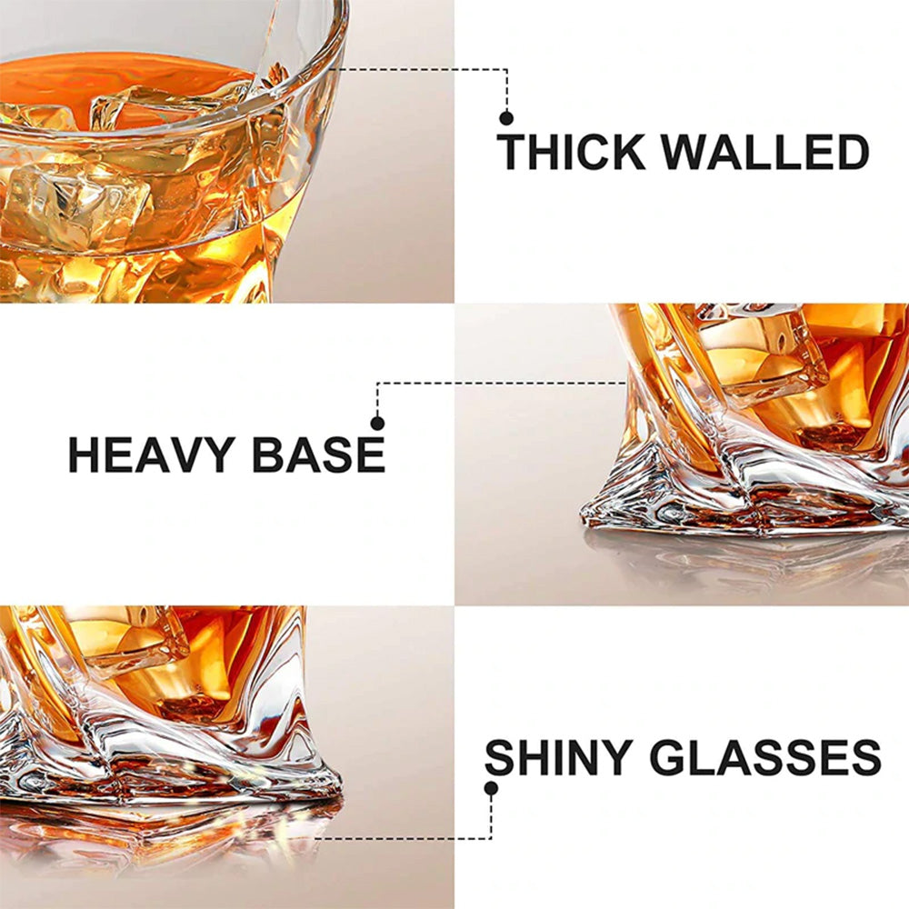 Modern Yard Epic Twist Whiskey Glass - 300ml (Set of 6)-Boozlo