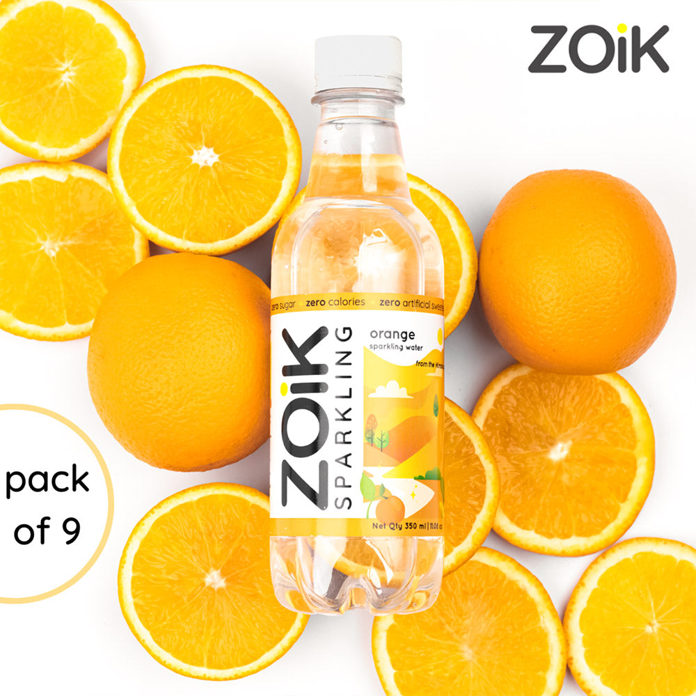 ZOiK Orange Flavoured Sparkling Water - 350ml (Pack Size)-Boozlo
