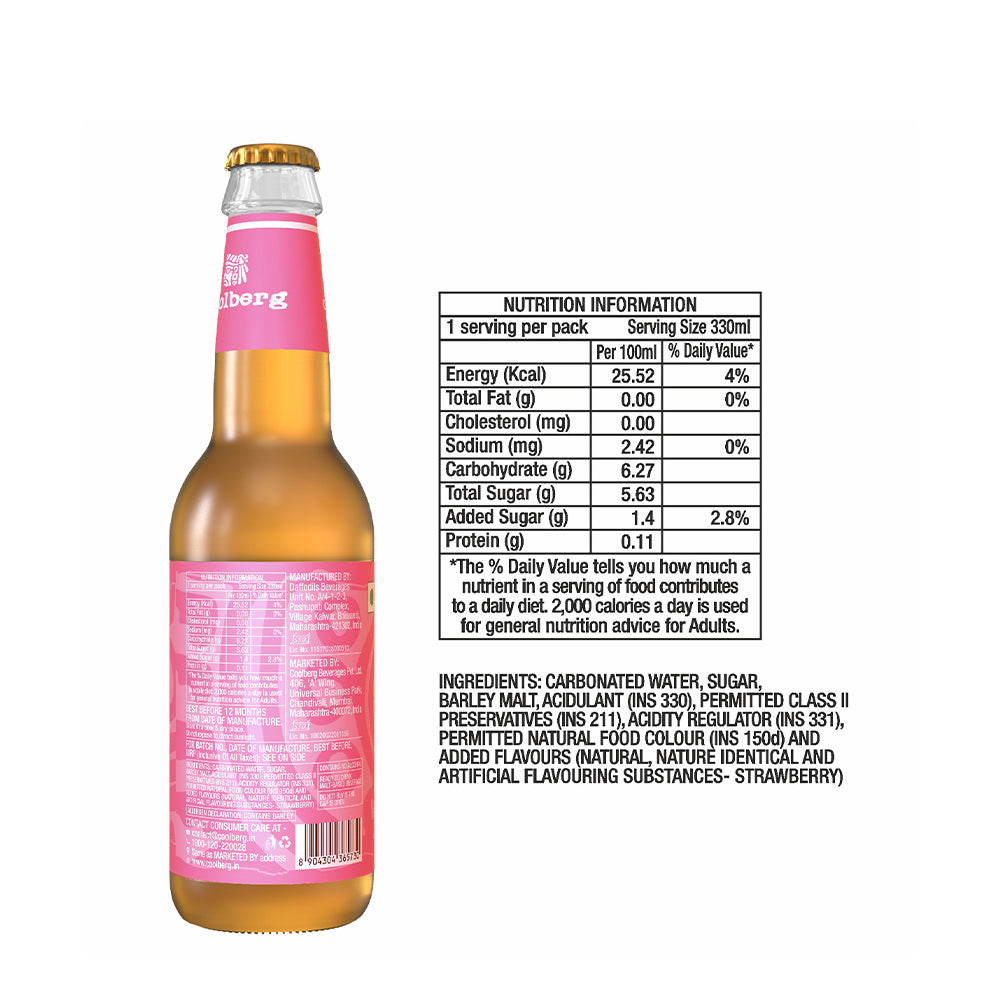 Coolberg Strawberry Non-Alcoholic Beer Nutrition Information