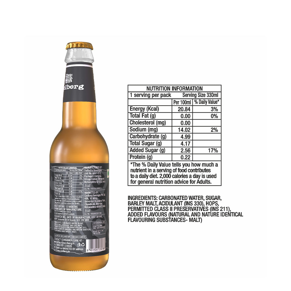 Coolberg Malt Non-Alcoholic Beer Nutrition Information