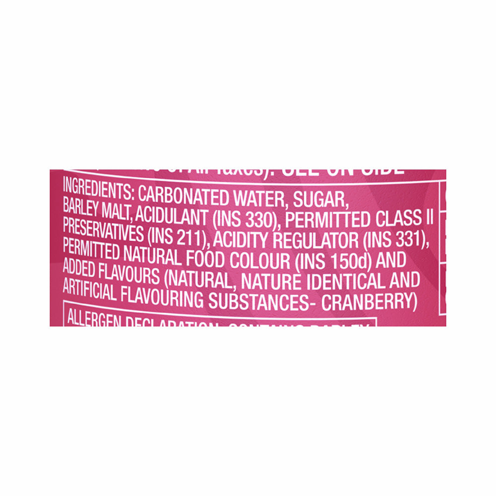 Coolberg Cranberry Non-Alcoholic Beer Ingredients