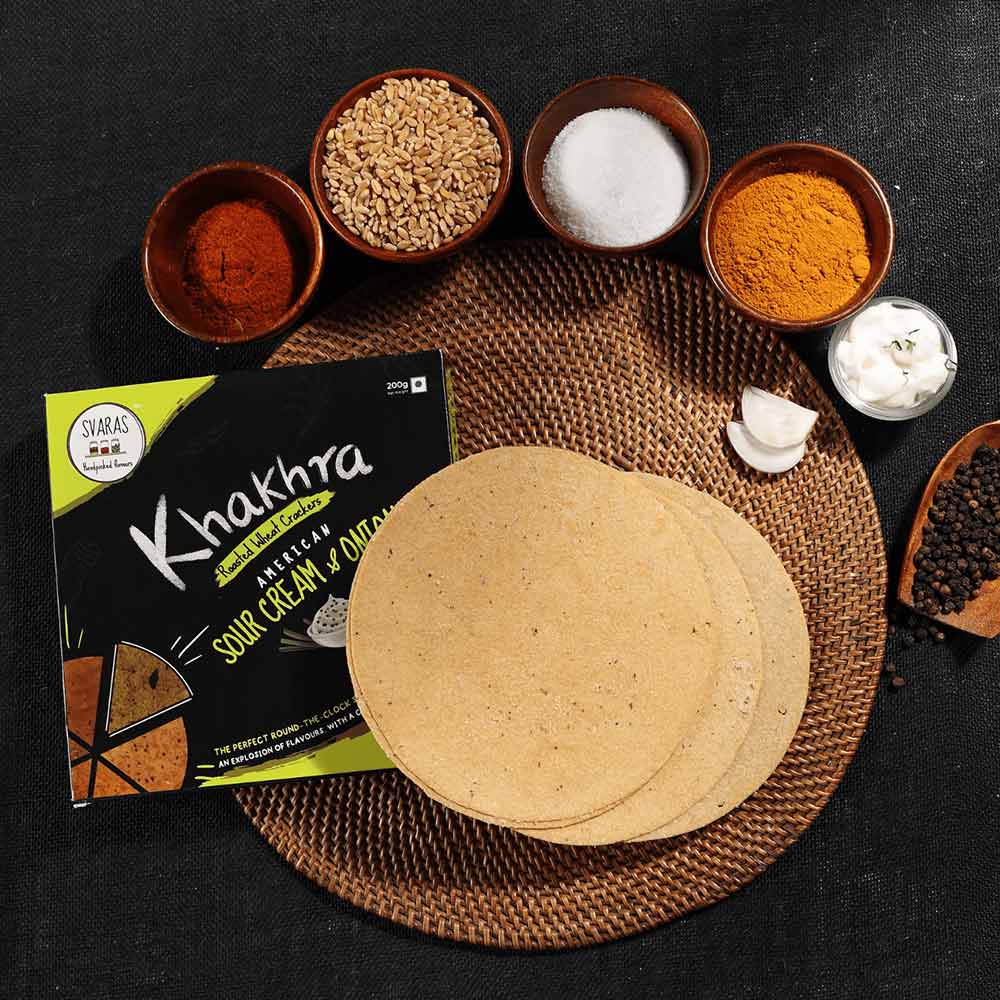 Svaras Premium Assorted Flavours Methi Thepla, Oats Methi, Mexican Smoked Chipotle, American Sour Cream &amp; Onion Khakhra 200gms Each (Pack of 4)-Boozlo
