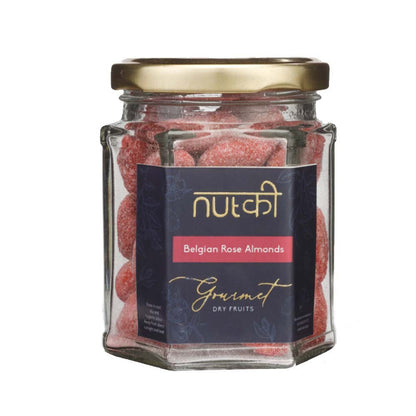 NUTKI Belgian Rose Almonds with Reusable Glass Jar-Boozlo