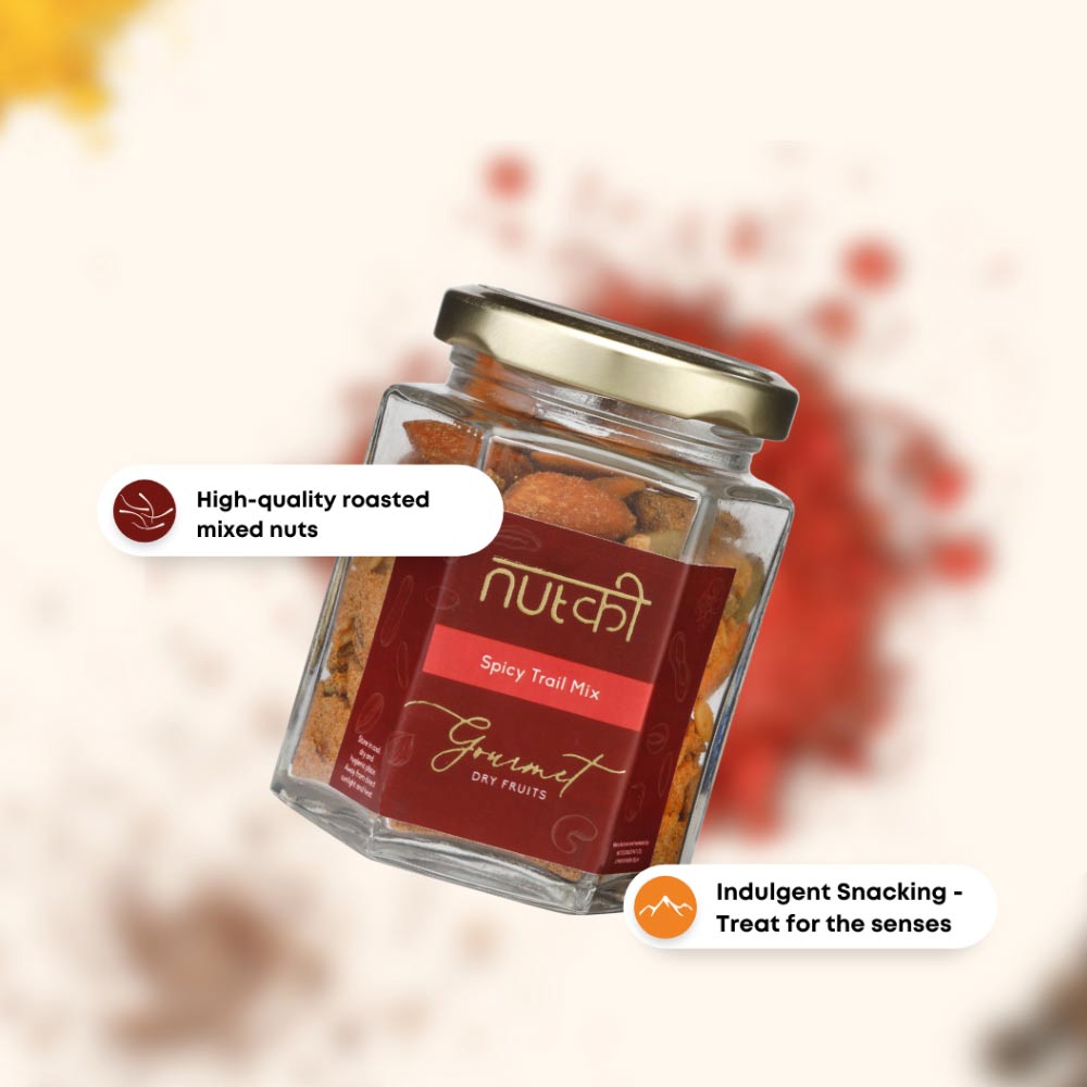 NUTKI Spicy Trail Mix with Reusable Glass Jar-Boozlo