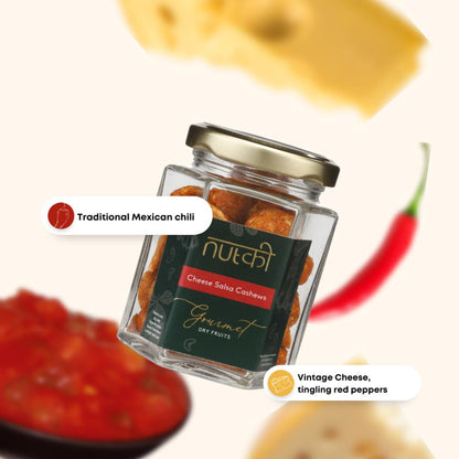 NUTKI Cheese Salsa Cashews with Reusable Glass Jar-Boozlo