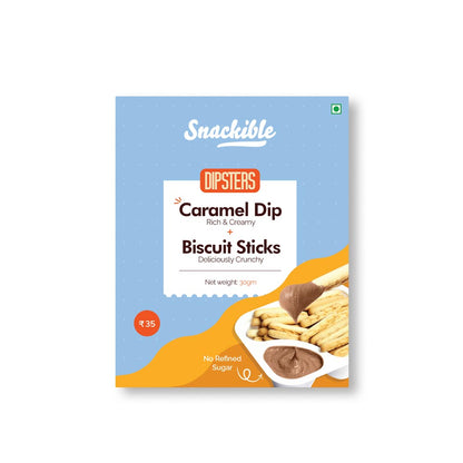 Snackible Dipsters caramel dip biscuit stick (Pack of 12)-Boozlo