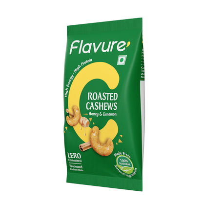 Flavure Roasted Cashew Honey &amp; Cinnamon - 25gms each (Pack of 6)-Boozlo