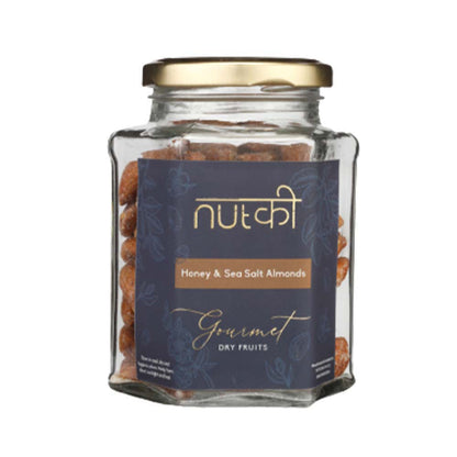NUTKI Honey and Sea Salt Almonds with Reusable Glass Jar-Boozlo