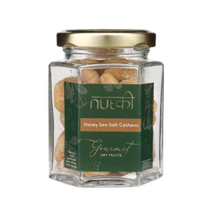 NUTKI Honey and Sea Salt Cashews with Reusable Glass Jar-Boozlo