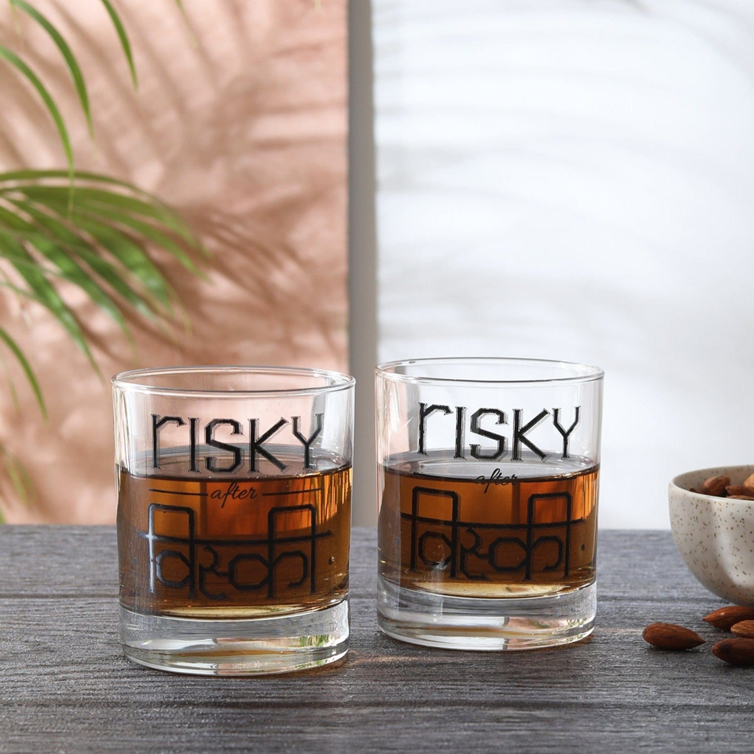 Ek Do Dhai Risky After Whiskey Glass (Set of 2)