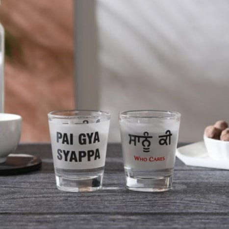 Ek Do Dhai Pai Gya Syappa-Sannu Ki Shot Glass - 60ml (Set of 2)