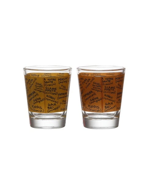 Ek Do Dhai Bottoms Up &amp; Cheers Shot Glass - 60ml (Set of 2)