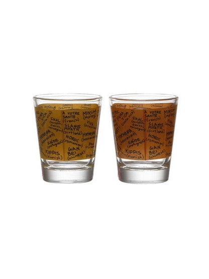 Ek Do Dhai Bottoms Up &amp; Cheers Shot Glass - 60ml (Set of 2)