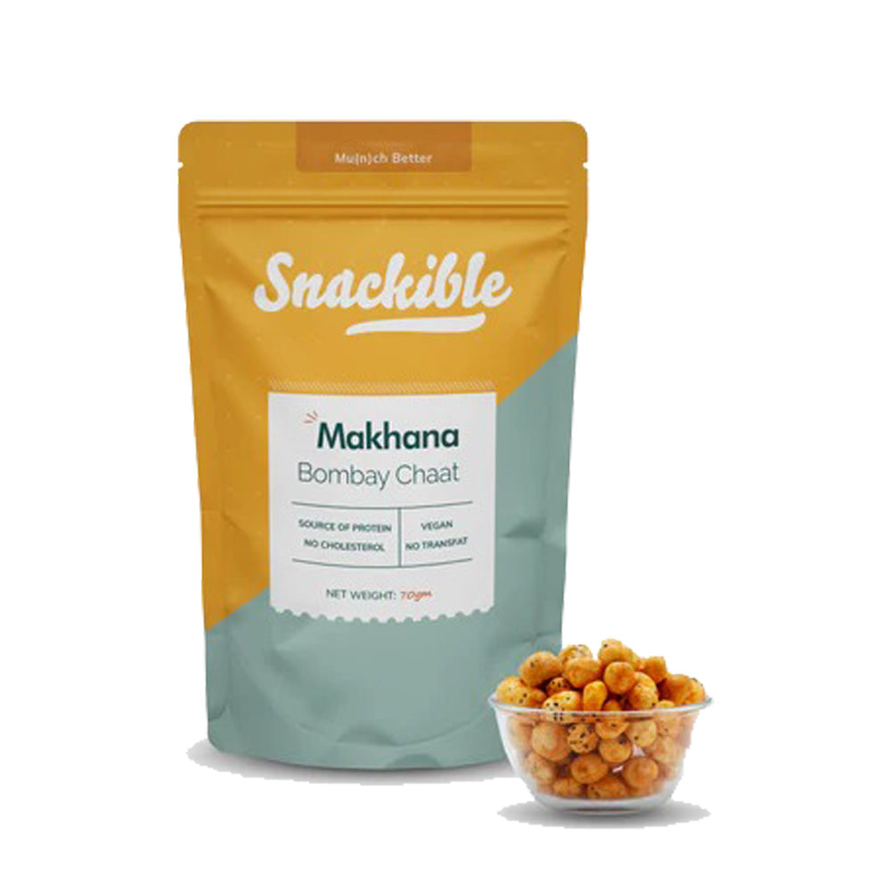 Snackible Bombay Chaat Makhana - 70gms (Pack of 6)-Boozlo