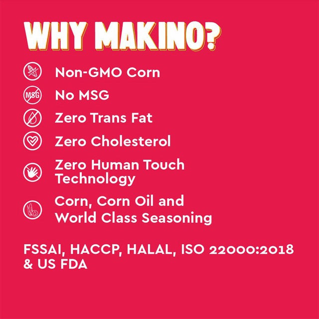 Makino Cornax 6 Assorted Corn Snacks - 60gms (Pack of 6)-Boozlo