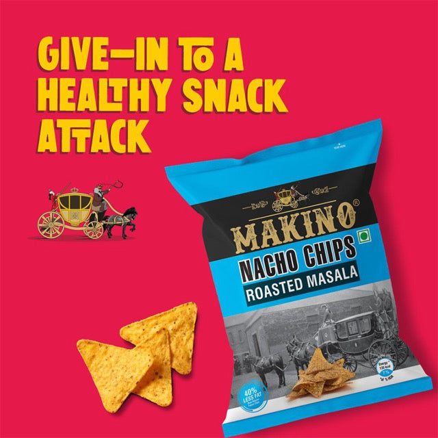 Makino Nacho Chips Roasted Masala - 60gms each (Pack of 6)-Boozlo