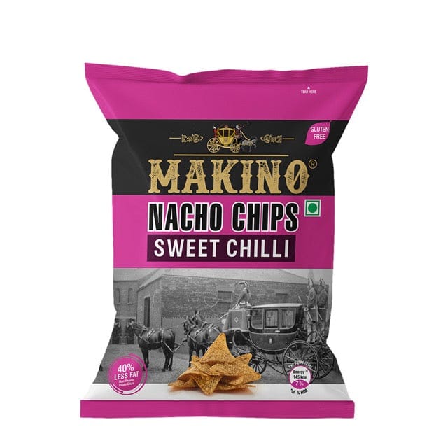 Makino Nacho Chips Sweet Chilli - 60gms each (Pack of 6)-Boozlo