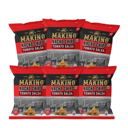 Makino Nacho Chips Tomato Salsa - 60gms each (Pack of 6)-Boozlo