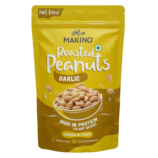 Makino Roasted Peanuts Garlic - 150gms each (Pack of 4)-Boozlo