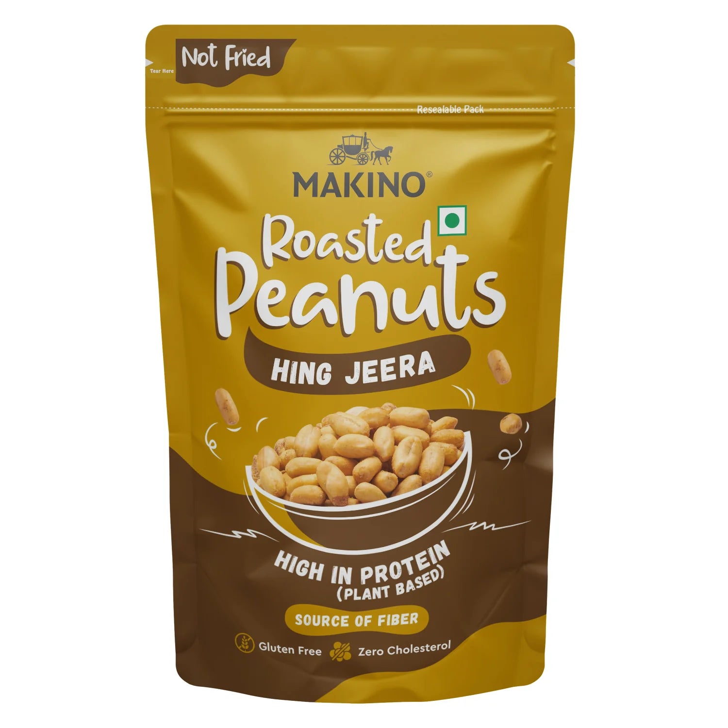 Makino Roasted Peanuts Hing Jeera - 150gms each (Pack of 4)-Boozlo