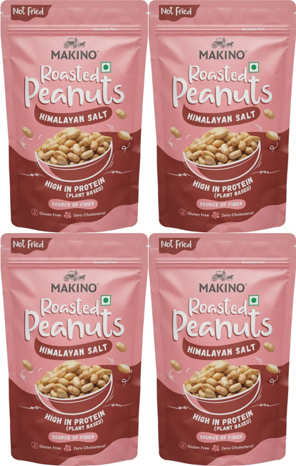 Makino Roasted Peanuts Himalayan Salt - 150gms each (Pack of 4)-Boozlo