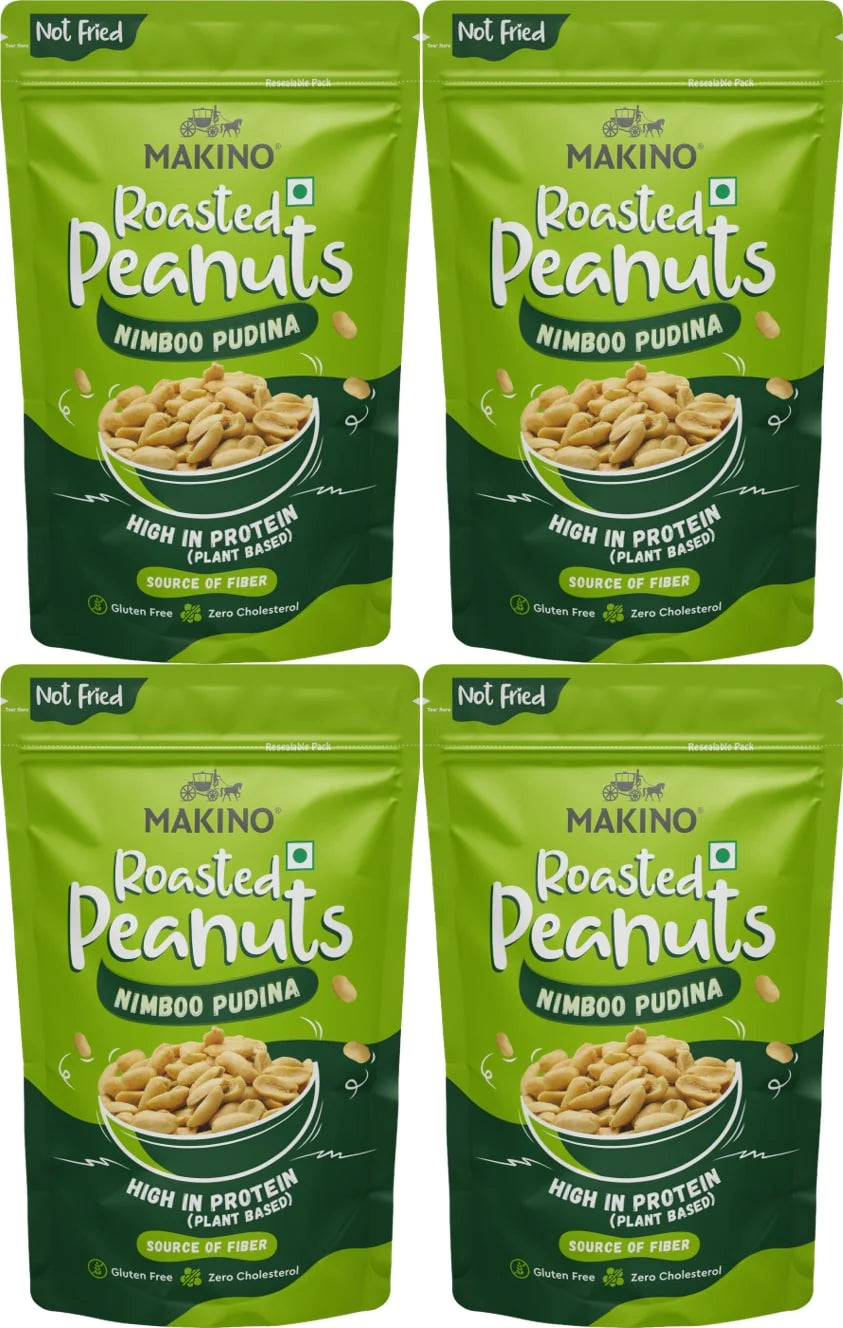 Makino Roasted Peanuts Nimboo Pudina - 150gms each (Pack of 4)-Boozlo
