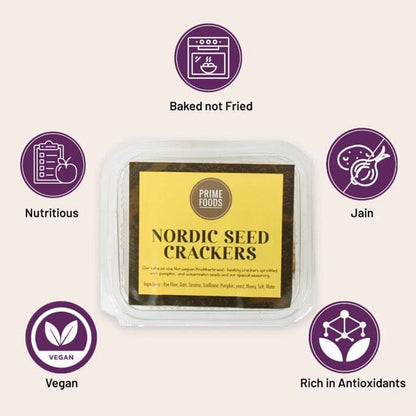 Prime Foods Nordic Multi Seed Healthy Crackers - 80gms-Boozlo