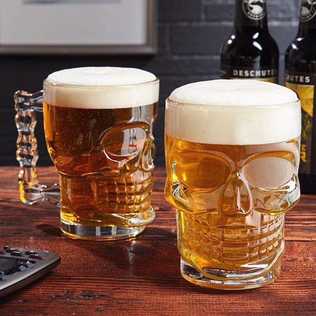 The Bar Shop Skull Beer Mug - 520ml (Set Of 2)-Boozlo