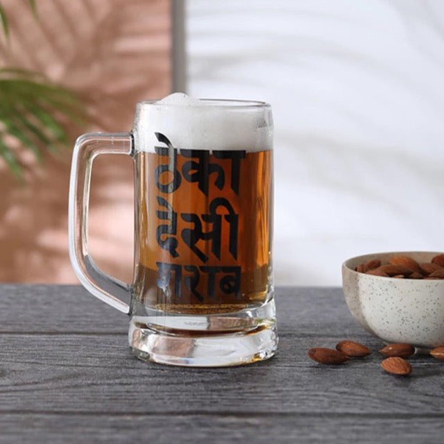 Ek Do Dhai Theka desi Sharab Beer Mug - 350ml