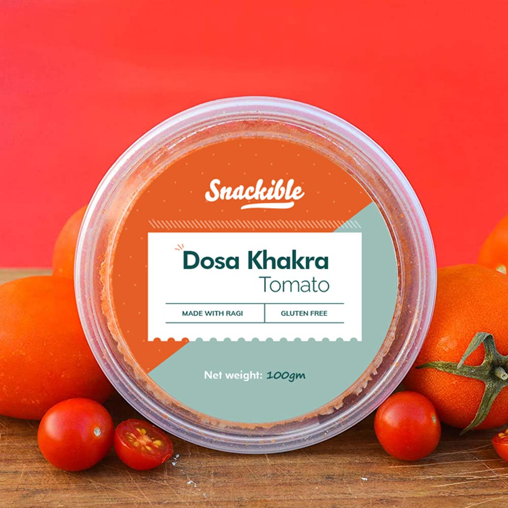 Snackible Tomato Dry Dosa Khakhra - 100gms (Pack of 3)-Boozlo