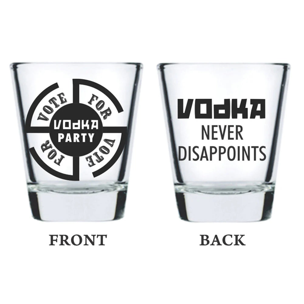 Ek Do Dhai Vote For Vodka Shot Glass - 60ml Each (Set Of 2 )