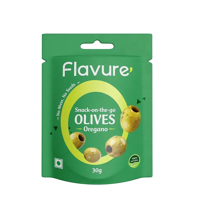 Flavure Snack-on-the-go Olives Oregano - 30gms each (Pack of 12)-Boozlo