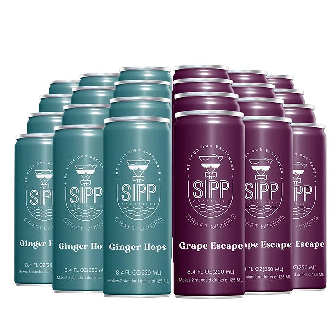 Sipp Cocktail - Ginger Grape Mania Case (12 Ginger Hops, 12 Grape Escape)-Boozlo