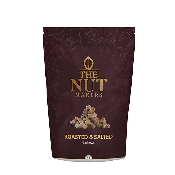 The Nut Makers Roasted &amp; Salted Cashews - 80gms (Pack of 2)-Boozlo