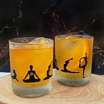Taproom Glasses Yoga Lady Whiskey Glass (Set of 2)-Boozlo