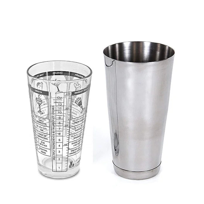 The Bar Shop Boston Shaker with Measurements and Recipe - 750ml-Boozlo