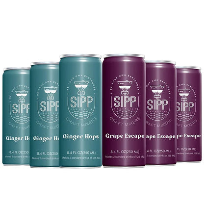 Sipp Cocktail - Ginger Grape Mania Pack (3 Ginger Hops, 3 Grape Escape)-Boozlo