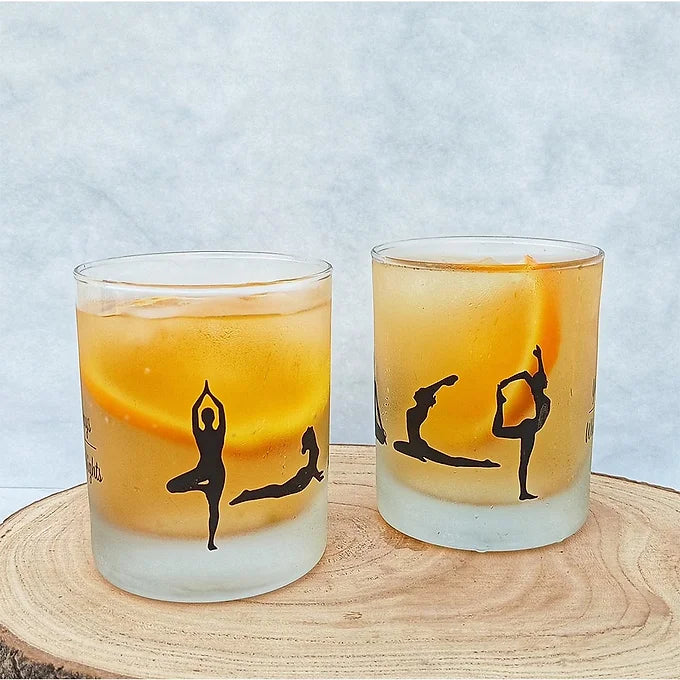 Taproom Glasses Yoga Lady Whiskey Glass (Set of 2)-Boozlo