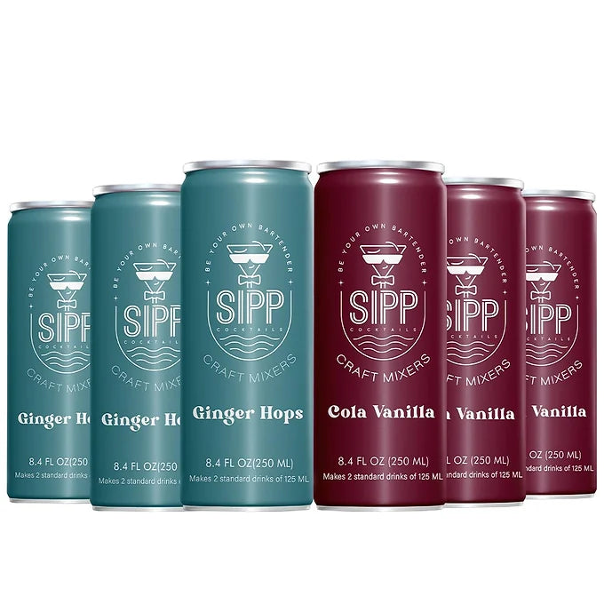 Sipp Cocktails Ginger Cola Zap Pack (3 Ginger Hops, 3 Cola Vanilla)-Boozlo