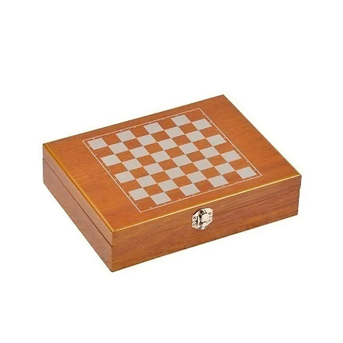 The Bar Shop Hip Flask with 4 shot glasses &amp; 1 Filler in a Chess Box-Boozlo