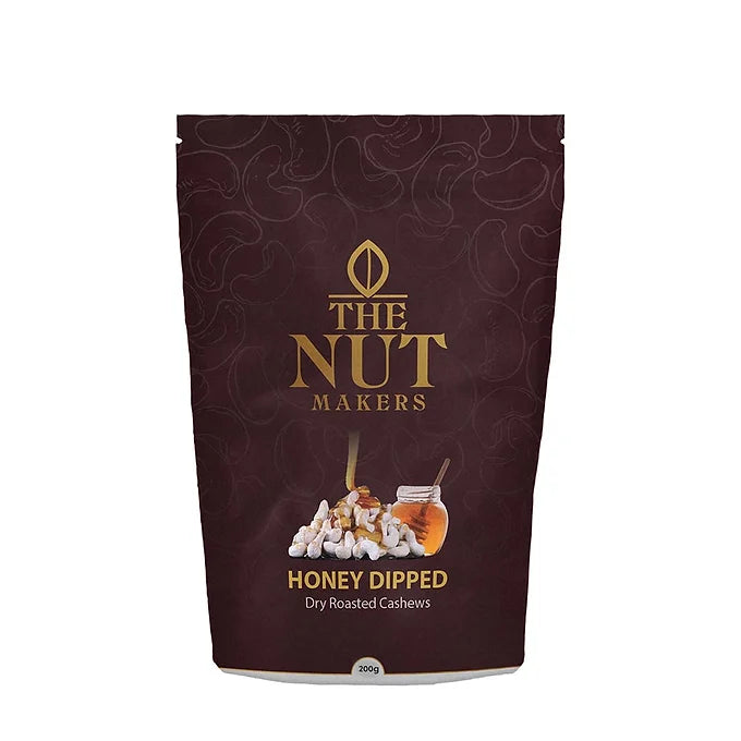 The Nut Makers Honey Dipped Dry Roasted Cashews - 200gms-Boozlo